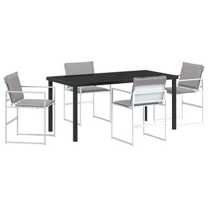 vidaXL Ensemble de salle &agrave; manger pour jardin 5 pcs Blanc