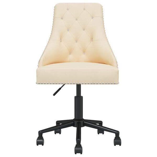 vidaXL Chaise pivotante de bureau Cr&egrave;me Velours