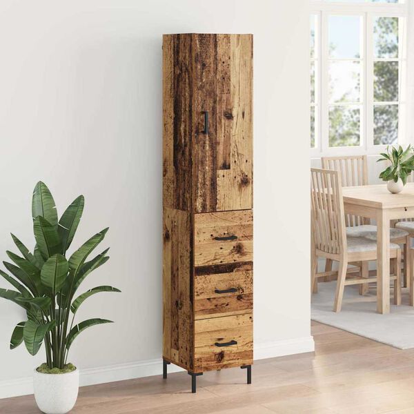 vidaXL Haut Armoire Bois Ancien 69,5 x 34 x 180 cm Bois d'ing&eacute;nierie