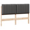 vidaXL T&ecirc;te de lit capitonn&eacute;e Brun et gris fonc&eacute; 135 cm Pin massif