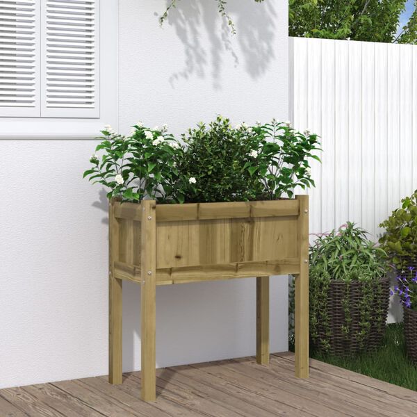 vidaXL Jardini&egrave;re avec pieds 70x31x70 cm bois de pin impr&eacute;gn&eacute;
