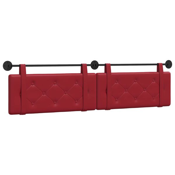 vidaXL T&ecirc;te de lit suspendue Bordeaux 210 x 55 x 5 cm Simili cuir