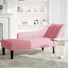 vidaXL Fauteuil long avec accoudoir droit rose velours