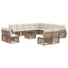 vidaXL Ensemble de canap&eacute; de jardin 14 pcs Beige et blanc cr&egrave;me