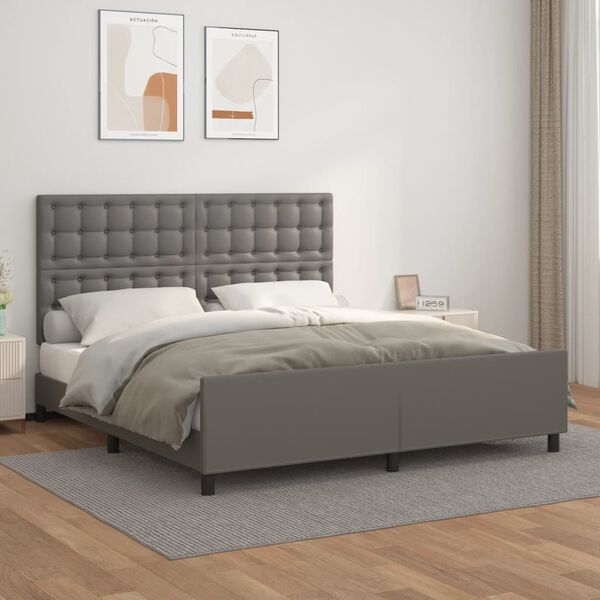 vidaXL Cadre de lit sans matelas gris 160x200 cm similicuir