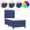 vidaXL Sommier &agrave; lattes de lit matelas et LED Bleu 80x200cm Tissu