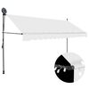 vidaXL Auvent manuel r&eacute;tractable avec LED 350 cm Cr&egrave;me