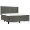 vidaXL Sommier &agrave; lattes de lit et matelas Gris fonc&eacute; 180x200cm Velours