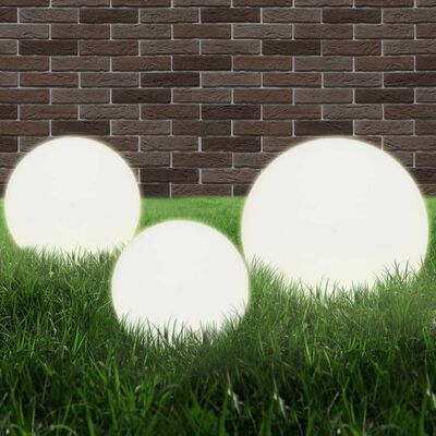 Set de 3 boules lumineuses extérieures 20, 30 et 40 cm E27 en PMMA