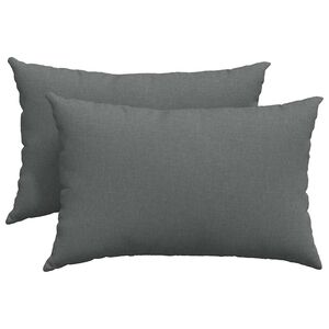 vidaXL Coussins de canap&eacute; 2 pcs Gris fonc&eacute; 60 x 40 cm tissu