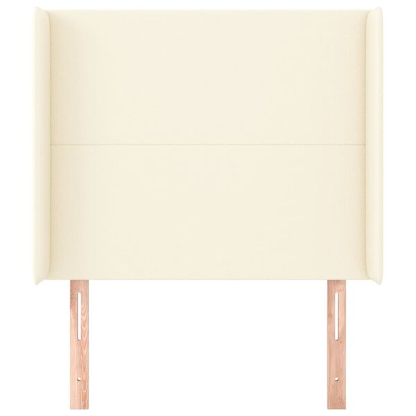 vidaXL T&ecirc;te de lit avec oreilles Cr&egrave;me 93x16x118/128 cm Similicuir