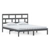 vidaXL Cadre de lit Gris Bois de pin massif 160x200 cm
