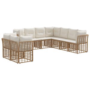 vidaXL Ensemble de canap&eacute;s d'ext&eacute;rieur Naturel Polyester