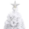 vidaXL Arbre de Noël artificiel pré-éclairé blanc 150 cm fibre optique