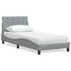 vidaXL Lit avec matelas Hanko gris clair 80x200 cm tissu
