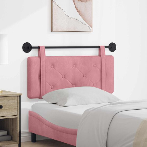vidaXL T&ecirc;te de lit suspendue Rose 110 x 55 x 5 cm Velours