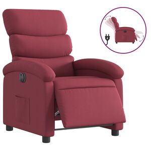 vidaXL Fauteuil inclinable &eacute;lectrique Rouge bordeaux Tissu