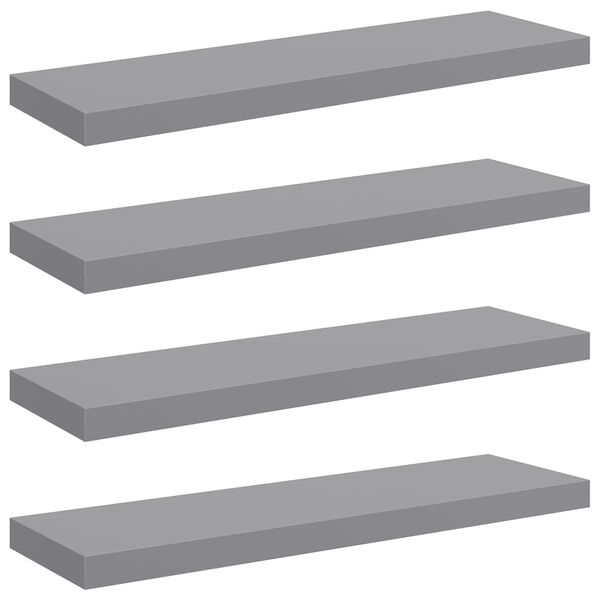 vidaXL Étagères murales flottantes 4 pcs gris 80x23,5x3,8 cm MDF