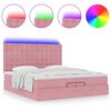 vidaXL Cadre de lit ottoman avec matelas rose 200x200 cm velours