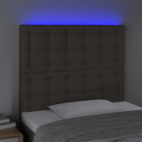 vidaXL T&ecirc;te de lit &agrave; LED Taupe 100x5x118/128 cm Tissu