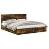 vidaXL Lit de Rangement Ch&ecirc;ne fum&eacute; 180 x 200 cm Bois d'ing&eacute;nierie