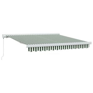 vidaXL Auvent r&eacute;tractable Vert et blanc 300 x 250 cm