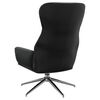 vidaXL Chaise de relaxation avec tabouret Noir brillant Similicuir