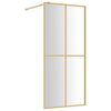 vidaXL Paroi de douche avec verre ESG transparent dor&eacute; 80x195 cm
