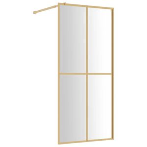 vidaXL Paroi de douche avec verre ESG transparent dor&eacute; 80x195 cm