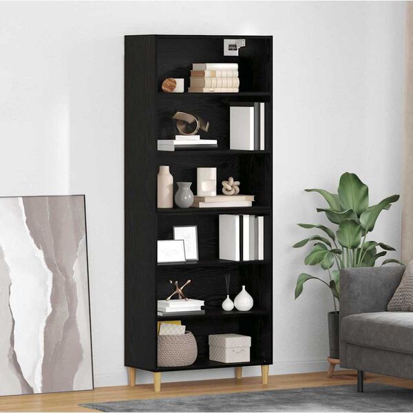 vidaXL Haut Armoire Ch&ecirc;ne noir 69,5 x 32,5 x 180 cm Bois d'ing&eacute;nierie