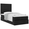 vidaXL Lit ottoman avec matelas noir 100x200 cm tissu