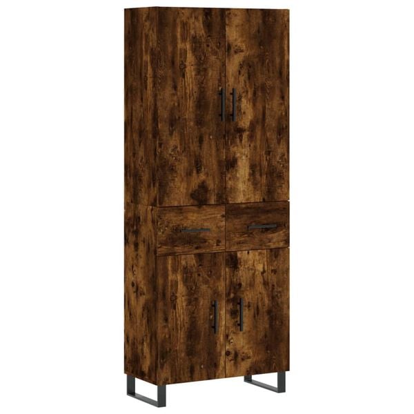 vidaXL Buffet haut Ch&ecirc;ne fum&eacute; 69,5x34x180 cm Bois d'ing&eacute;nierie