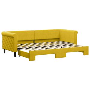vidaXL Lit de jour avec lit gigogne jaune 80x200 cm velours