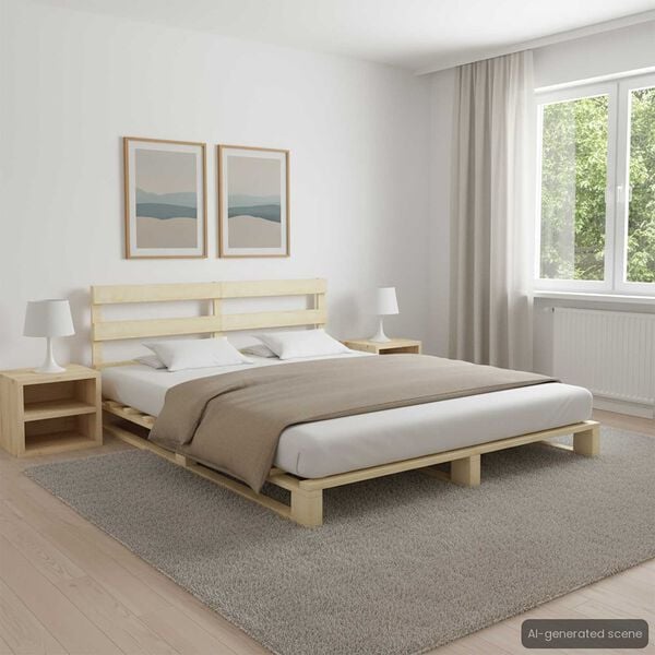 vidaXL Cadre de lit de palette sans matelas 140x200 cm bois massif pin