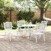 vidaXL Ensemble de salle &agrave; manger pour jardin 5 pcs Blanc Aluminium