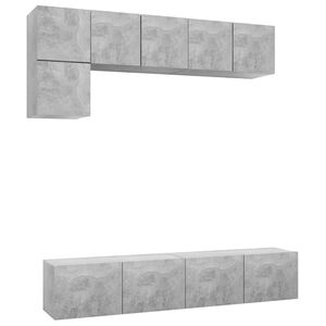 vidaXL Ensemble de meubles TV 5 pcs Gris b&eacute;ton Bois d'ing&eacute;nierie
