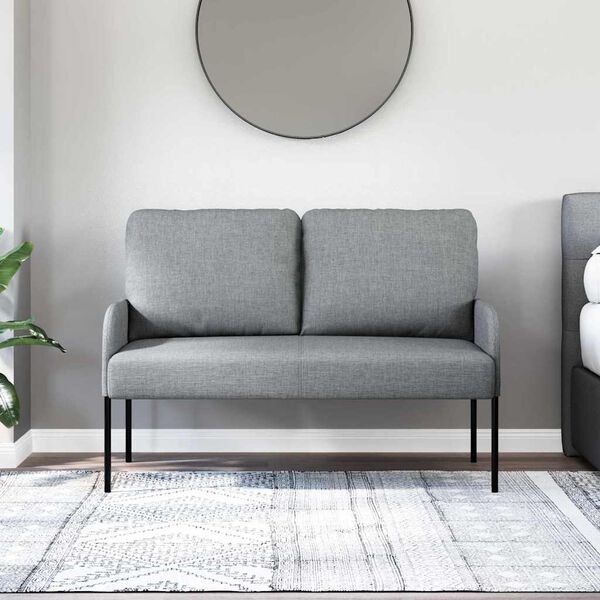 vidaXL Canap&eacute;s avec coussin 110cm Gris clair Contreplaqu&eacute;