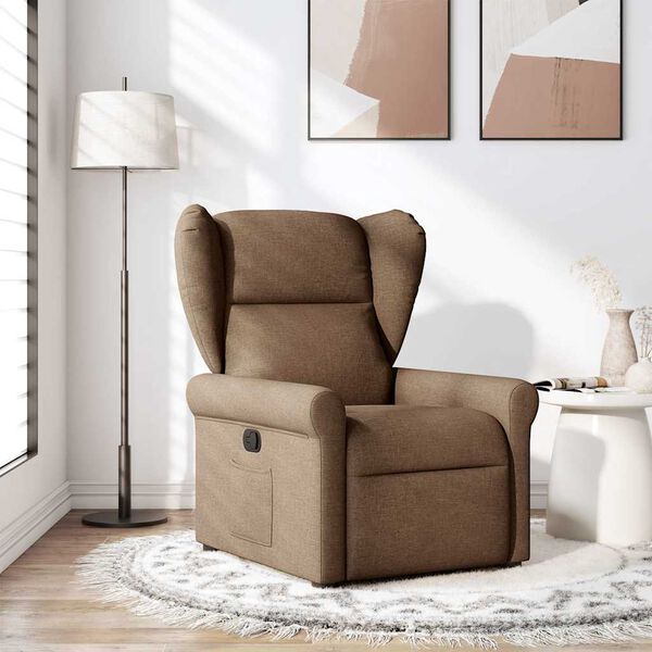 vidaXL Fauteuil inclinable Marron Tissu