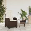 vidaXL Chaise inclinable de jardin avec coussins marron r&eacute;sine tress&eacute;e