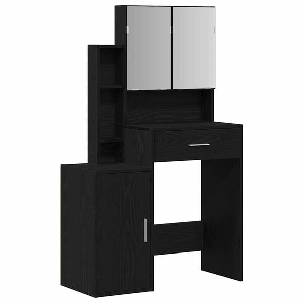 vidaXL Table de Toilette Ch&ecirc;ne noir 80 x 35 x 132 cm Bois d'ing&eacute;nierie