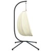 vidaXL Chaise suspendue en forme d'&oelig;uf et support beige tissu et acier