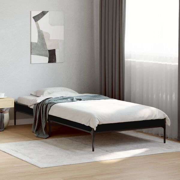 vidaXL Cadre de lit sans matelas noir 75x190 cm