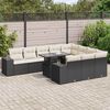 vidaXL Salon de jardin 11 pcs avec coussins noir r&eacute;sine tress&eacute;e