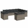 vidaXL Salon de jardin avec coussins 12 pcs gris r&eacute;sine tress&eacute;e