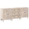 vidaXL Buffet 3 pc 60 x 33,5 x 75 cm Bois de mangue massif Blanc