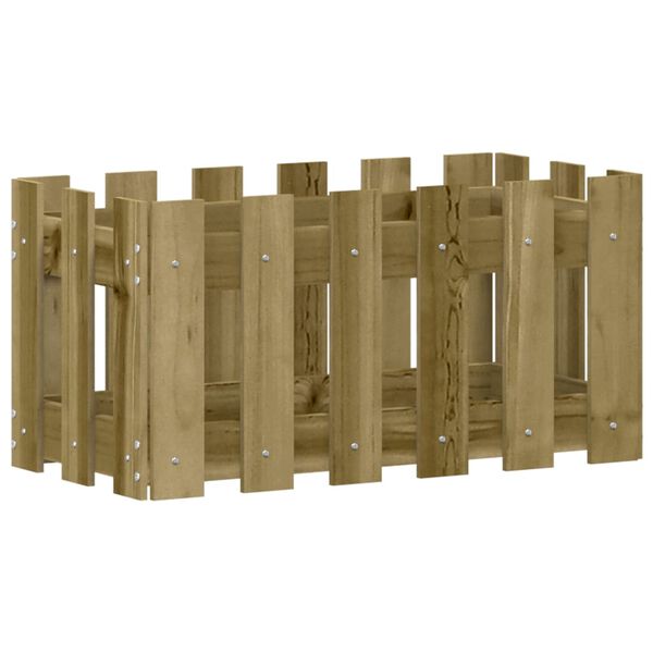 vidaXL Jardini&egrave;re avec design de cl&ocirc;ture 60x30x30 cm pin impr&eacute;gn&eacute;