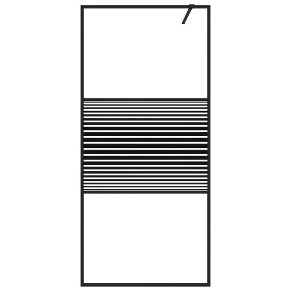 vidaXL Paroi de douche Noir 90x195 cm Verre ESG transparent