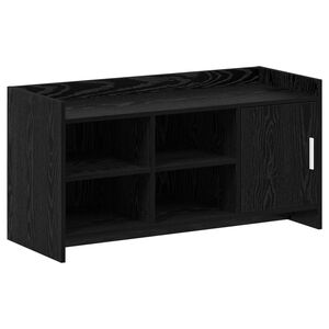 vidaXL Cabinet &agrave; chaussures avec porte Ch&ecirc;ne noir 100 x 39,5 x 51 cm