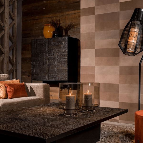 WallArt Panneaux muraux en cuir Austin Marron pur 16 pcs