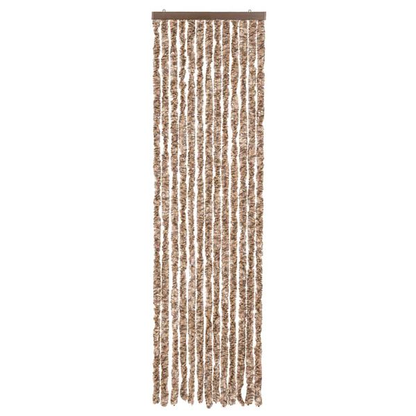 vidaXL Rideau anti-mouches beige et marron fonc&eacute; 56x200 cm chenille